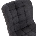 Lot de 2 chaises en tissu maille avec surpiqûres et pieds métal gris foncé - RIBEL
