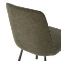 Lot de 2 chaises pivotantes tissu maillé vert surpiqûres décalées et pieds en métal noir - MICHAL