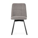 Lot de 2 chaises pivotantes tissu maillé gris surpiqûres décalées et pieds en métal noir - MICHAL