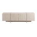 Meuble TV 4 portes aspect bois clair avec pieds-séparations pleins beige - VISION