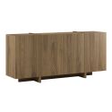 Buffet 4 portes avec pieds-séparations pleins aspect bois foncé - VIOLETA