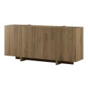 Buffet 4 portes avec pieds-séparations pleins aspect bois foncé - VIOLETA