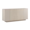 Buffet 4 portes beige mat avec 2 portes centrales aspect bois clair - TRIVOR