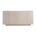 Buffet 4 portes beige mat avec 2 portes centrales aspect bois clair - TRIVOR