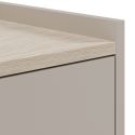 Chevet suspendu 1 tiroir beige mat plateau aspect bois clair - DEKTER