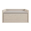 Chevet suspendu 1 tiroir aspect bois clair plateau beige mat - DEKTER