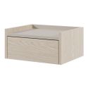 Chevet suspendu 1 tiroir aspect bois clair plateau beige mat - DEKTER