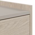 Chevet suspendu 1 tiroir aspect bois clair plateau beige mat - DEKTER