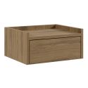 Chevet suspendu 1 tiroir aspect bois foncé - DEKTER