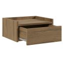 Chevet suspendu 1 tiroir aspect bois foncé - DEKTER