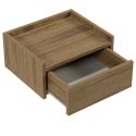 Chevet suspendu 1 tiroir aspect bois foncé - DEKTER