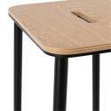 Lot de 4 tabourets de bar H65cm en bois naturel pied en métal noir - BAHIA