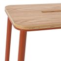 Lot de 4 tabourets de bar H65cm en bois naturel pied en métal brique - BAHIA
