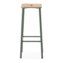 Lot de 4 tabourets de bar H65cm en bois naturel pied en métal aigue-marine - BAHIA