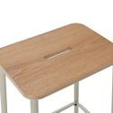 Lot de 4 tabourets de bar H65cm en bois naturel pied en métal beige - BAHIA