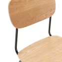 Lot de 6 chaises assise et dossier bois naturel pieds luge métal noir - SCOLA