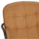 Lot de 4 chaises en tissu chiné rouille 2 tons et métal noir - GIANA