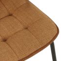 Lot de 4 chaises en tissu chiné rouille 2 tons et métal noir - GIANA