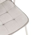 Lot de 6 chaises en tissu chiné beige 2 tons et métal crème - GIANA