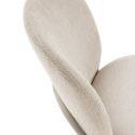 Lot de 6 chaises en tissu polyester doux beige et pieds en métal laqué crème - DARRIS