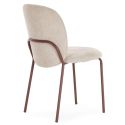 Lot de 6 chaises en tissu polyester doux beige et pieds en métal laqué terracotta - DARRIS