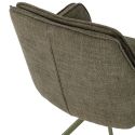 Lot de 4 fauteuils de table pivotants en tissu chenille avec surpiqûres vert - KIOKO