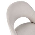 Lot de 4 chaises enveloppantes en tissu maille beige pieds métal crème - LAYANI