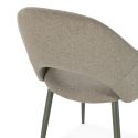 Lot de 4 chaises enveloppantes en tissu maille et pieds métal vert - LAYANI