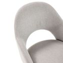 Lot de 4 chaises enveloppantes en tissu maille perle pieds métal gris - LAYANI