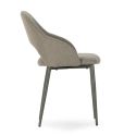 Lot de 6 chaises enveloppantes en tissu maille et pieds métal vert - LAYANI