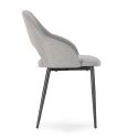 Lot de 6 chaises enveloppantes en tissu maille perle pieds métal gris - LAYANI