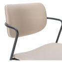 Lot de 4 chaises structure métal noir assise et dossier en PU beige - AKIMA
