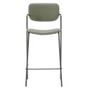 Lot de 4 tabourets de bar structure métal noir assise et dossier en PU vert - AKIMA
