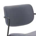 Lot de 4 tabourets de bar structure métal noir assise et dossier en PU brique - AKIMA