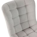 Lot de 6 chaises en tissu maille avec surpiqûres beige pieds métal crème - RIBEL