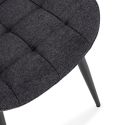 Lot de 6 chaises en tissu maille avec surpiqûres et pieds métal gris foncé - RIBEL