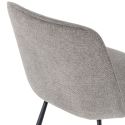Lot de 4 chaises pivotantes tissu maillé gris surpiqûres décalées et pieds en métal noir - MICHAL
