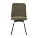 Lot de 6 chaises pivotantes tissu maillé vert surpiqûres décalées et pieds en métal noir - MICHAL
