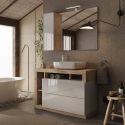 Miroir blanc et aspect bois finition Cadiz 110cm - ARTURO