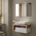Miroir blanc et aspect bois finition Cadiz 92cm - ARTURO