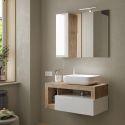 Miroir blanc et aspect bois finition Cadiz 78cm - ARTURO