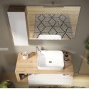 Miroir blanc et aspect bois finition Cadiz 78cm - ARTURO