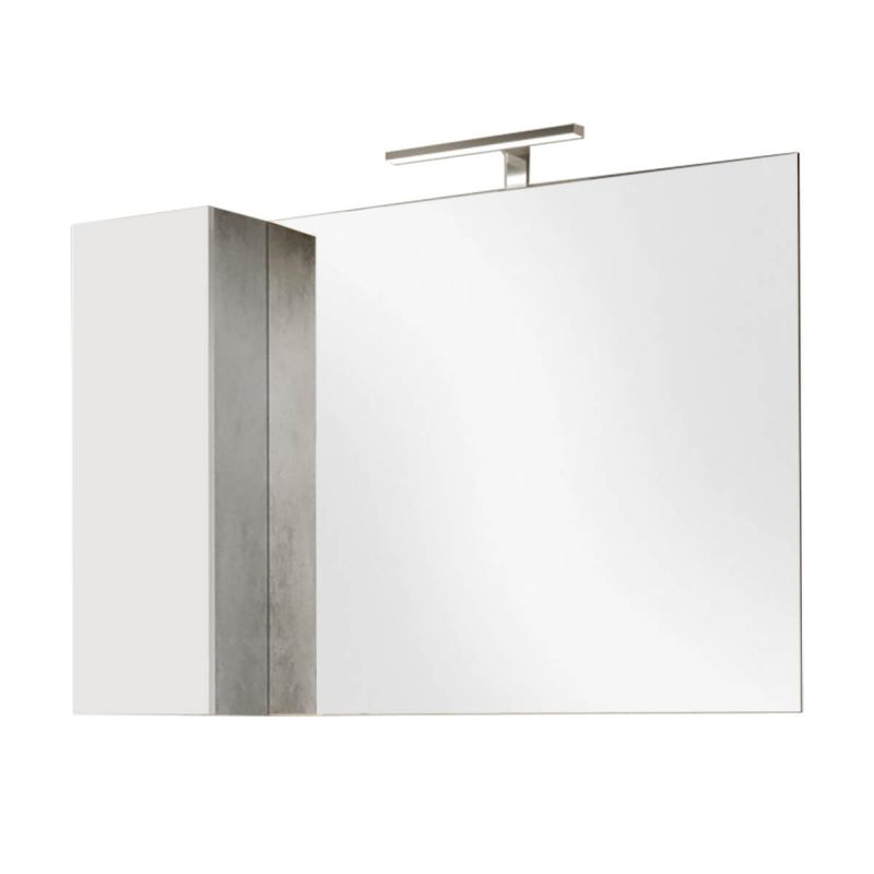 Miroir blanc et aspect béton 110cm - ARTURO