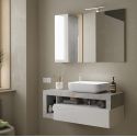 Miroir blanc et aspect béton 110cm - ARTURO