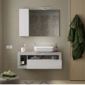 Miroir blanc et aspect béton 110cm - ARTURO