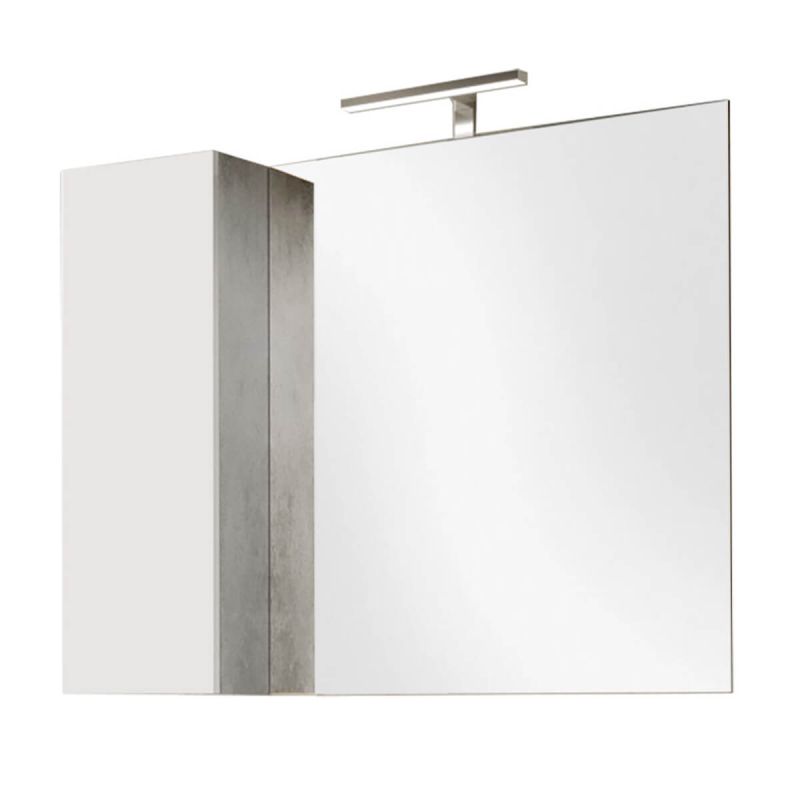 Miroir blanc et aspect béton 92cm - ARTURO