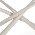 Table rectangle + 4 chaises tissu beige pieds métal crème - AXELLE