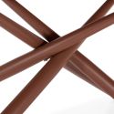Table rectangle + 4 chaises tissu beige pieds métal terracotta - AXELLE