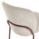 Table rectangle + 4 chaises tissu beige pieds métal terracotta - AXELLE