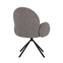 Table ext. en pierre blanche + 4 chaises pivotantes grises - ARIETTE